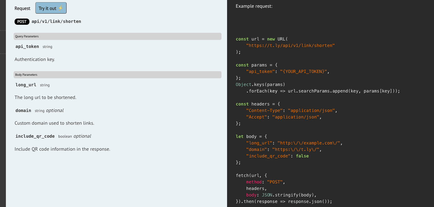 T.LY API Docs